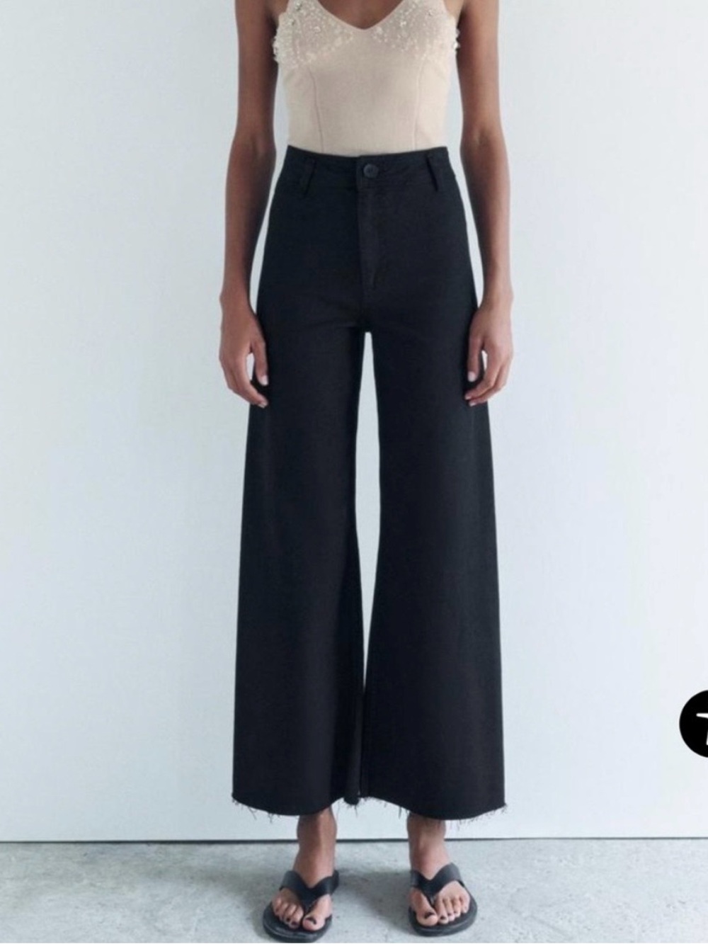 Zara Black Denim Button-Fly Jeans